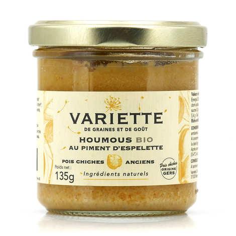 Houmous bio au Piment d'Espelette et aux pois chiches blancs de variété ancienne - Bocal de 135g