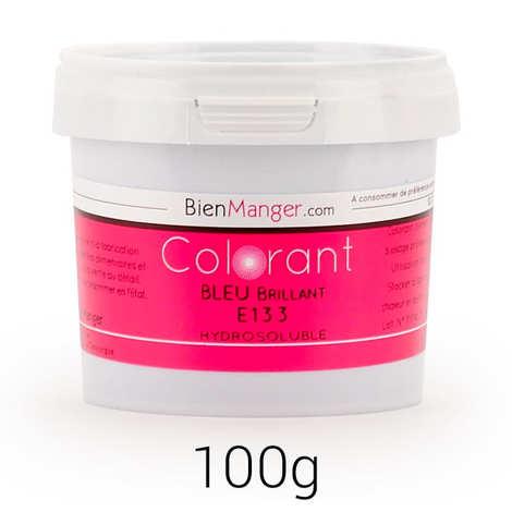 Colorant alimentaire bleu brillant E133 - Poudre hydrosoluble - Pot 100g