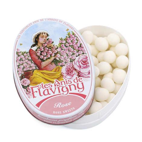 Bonbons à l'anis aromatisés à la rose - Boîte ovale décorée - Boite de 50g
